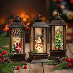 레토 크리스마스 선물 스노우볼 워터볼 LED 무드등 인테리어 조명