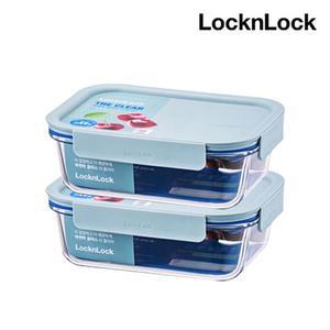 락앤락 더클리어 유리 직사각 1L 2개