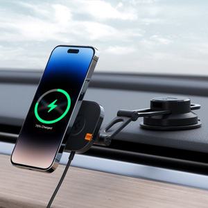 슈피겐 2단 관절 맥세이프 차량용 핸드폰 거치대 고속 무선 충전기 아이폰 전용 ITS35W-3