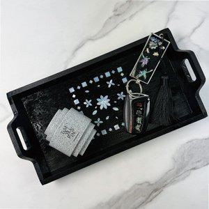 [기타]원목 자개공예 손잡이 트레이 (1인세트_택1)