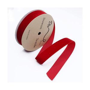 크리스마스 리본  벨벳 25mm (레드/1롤)