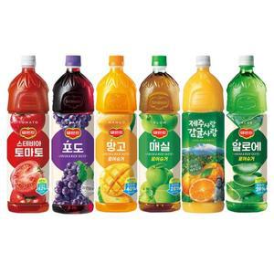 [한번에먹자]델몬트 1.5L 과즙음료 6종 각 1개 / 포도+망고+제주사랑감귤사랑+매실+알