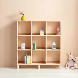 카미레 고무나무 원목 수납책장 3단9칸  착불