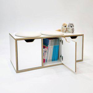 [필웰]MN1908 필웰 무노 수납 벤치 3칸 수납장 DVX