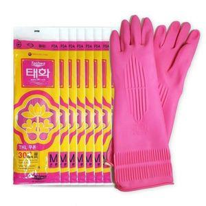 태화 고무장갑 중 M 선밴 분홍 x 10개