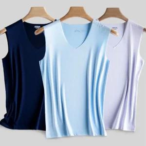 (1플러스1) 남자 민소매 나시 티 브이넥 런닝 여름 냉감 쿨링 심리스 에어리즘 이너웨어