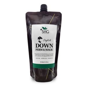 SnG 악성곱슬매직 미용실전문제품 대용량 셀프다운펌 남자짧은머리 옆머리누르기 400ml