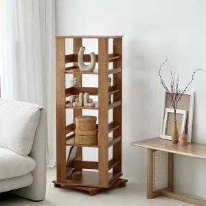 [보리보리/맘스보드](리퍼특가) 러버피노 4단 회전책장 (DIY) / 원목 화이트 수납 전면