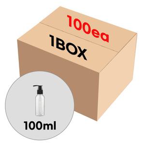 블랙캡 디스펜서 투명 100ml 플라스틱 공병 소분병 여행 화장품용기 (1BOX 100개)