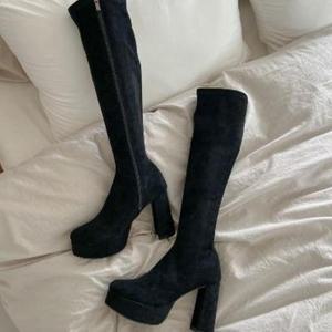 여자 앞가보시 편한 세무 킬힐 니하이 롱부츠