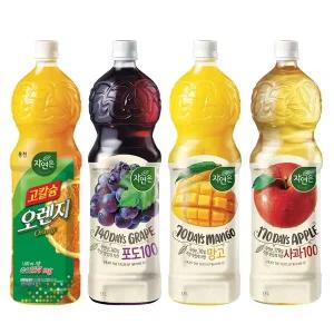 웅진 자연은 과일주스 4종 1.5L x 4페트 모음 고칼슘오렌지 사과 망고 포도