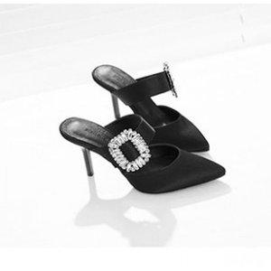 [지젤슈즈]슬림한 라인 큐빅장식 슬립힐/[2190]