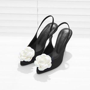 [지젤슈즈]빅 화이트 플라워 슬링백/[7192]