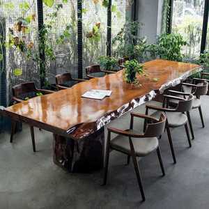 원목 대형 테이블 식탁 스터디 카페 우드슬랩 회의