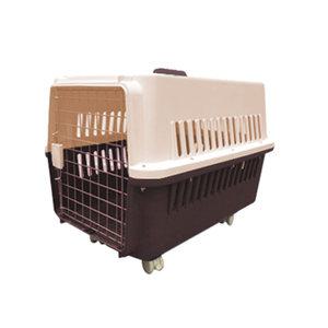마마쇼 세이프락 강아지 켄넬 고양이 이동장 반려동물 캐리어 케이지-350 브라운