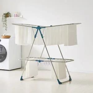 [리빙코아] 국산 올스텐 접이식 튼튼한 고급형 강한 빨래건조대 특대 1단