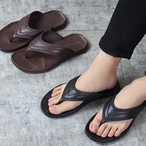 [옷자락]남자 SS 캐쥬얼 검정 슬리퍼 갈색 베이직 쪼리