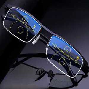 독서 안경 다 초점 프로 그레시브 블루 UV 보호 남성 여성 하프 프레임 자동 조정