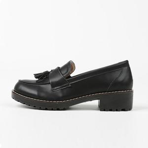 슈즈원 여성 에나멜 테슬 빅사이즈 로퍼 단화(2colo/4cm)