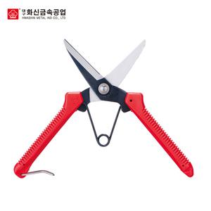 화신금속 다목 가위 P-220 적과 공업용 농작업용 전정 함석 피혁 원예 다목적가위