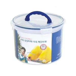 이지필림 쿨맥시2 원형13호 3L 핸들형 3417 반찬통 김치 냉장 냉동 가벼운 밀폐용기