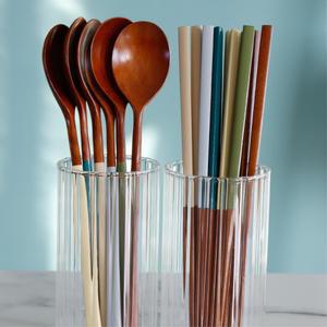 가벼운 옷칠 나무수저셋트 위생 나무 숟가락 고급 한식 커트러리