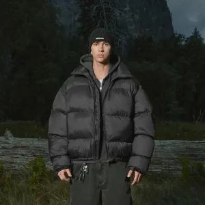 플루크 슬램로고 오버핏 크롭 푸퍼 패딩 FPJ220