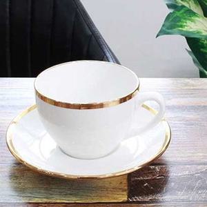 고급스러운 퓨어화이트 골드링 커피잔 1인세트