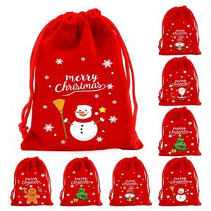 크리스마스 복주머니 스트랩 산타 선물 주머니 파우치 랜덤 단체 대량 선물