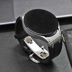 호환  갤럭시 워치 4 6 클래식용 갭 없는 고무 팔찌 퀵 핏 갤럭시 5 프로 45mm 스트랩 47mm 43mm 42mm 46mm