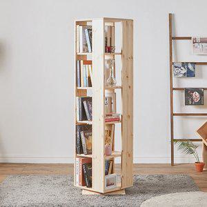 [히트가구]CZ102 레드파인 원목 5단 회전 책장 400 1color