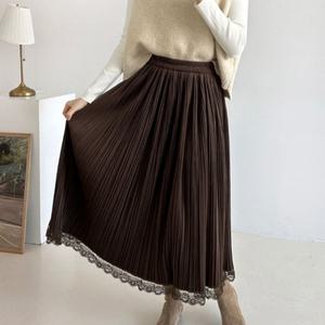 [VY] 여자 겨울 플리츠 롱스커트_SK4404