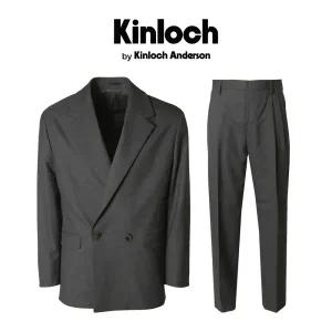[롯데백화점]킨록 24 FW 남자춘추셋업 그레이 오버핏 더블 투턱 셋업 정장 IIB05 DK4465