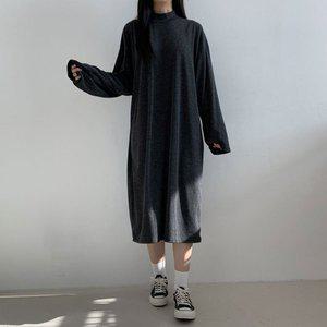 [기타]기모 울 박시핏 반목폴라 롱원피스