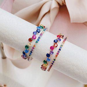 2개세트) 딜라이트 레인보우 반지 + 슬림 레인보우 테니스 반지