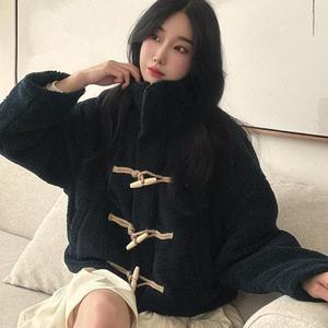 여성 양털 자켓 단추 러블리 뽀글이 겨울 떡볶이 따듯
