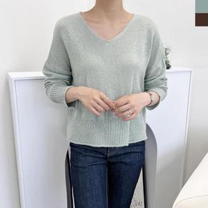 [IXHIRWN1_4B]기본핏 정장 캐쥬얼 브이넥 코디 니트 티