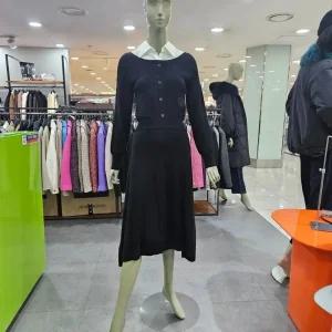 시슬리/애플아울렛/우븐 카라 울 블렌드 롱 니트 원피스 SAKO03411