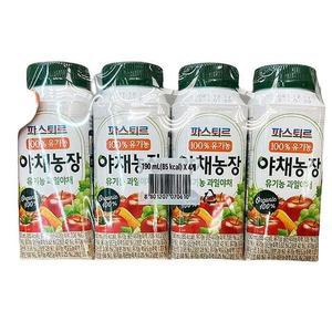 파스퇴르 유기농 야채주스 190ml x 4입 X 1개 e81286