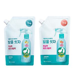 온더바디 발을 씻자 풋샴푸 리필 500ml (프레쉬 레몬민트 / 자몽향) 택 1개