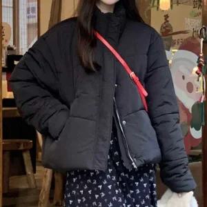 [하프클럽/]겨울 여자 루즈핏 하이넥 스트링 숏 패딩 점퍼 OCW-PTA-SWFGOSZH