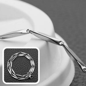 목걸이 고래꼬리 대나무 써지컬스틸 5mm 실버