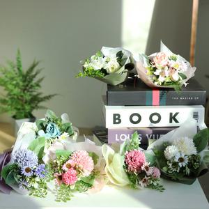 핸드메이드 조화 꽃다발 납골당 미니 꽃  추모 국화 봉안당 꾸미기