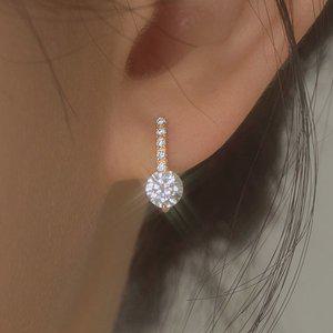 [더블유비엘]14k post 셀리스 모이사나이트 귀걸이   (윙블링)