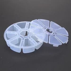 투명 원형 케이스 칸막이 약 보관함 8분할 비즈정리함_WDCCC0F