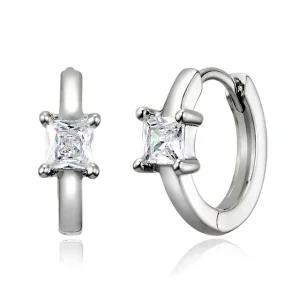 [가이거] 사각스톤 원터치 링 실버 귀걸이 GISVEE133