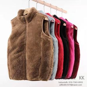 여성 폴리스 베스트조끼 코트 겨울 보온 융털 캐주얼 민소맨 집업자켓 두꺼운
