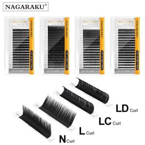 NAGARAKU 0.07/0.10/0.12/0.15mm 두께 LC/LD/L/N(M) 컬 7-15mm 모양 속눈썹용 연장 개별 인조