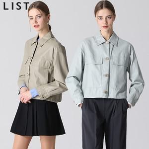 (LIST)] 크러시 플랩 포켓 레더 점퍼 (택가격  358000원)