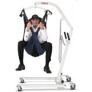 이동식 전동 리프트 노인 마비 간병 체어 환자용 침대 1. 수동 전원 유압 작동+일체형 벨트